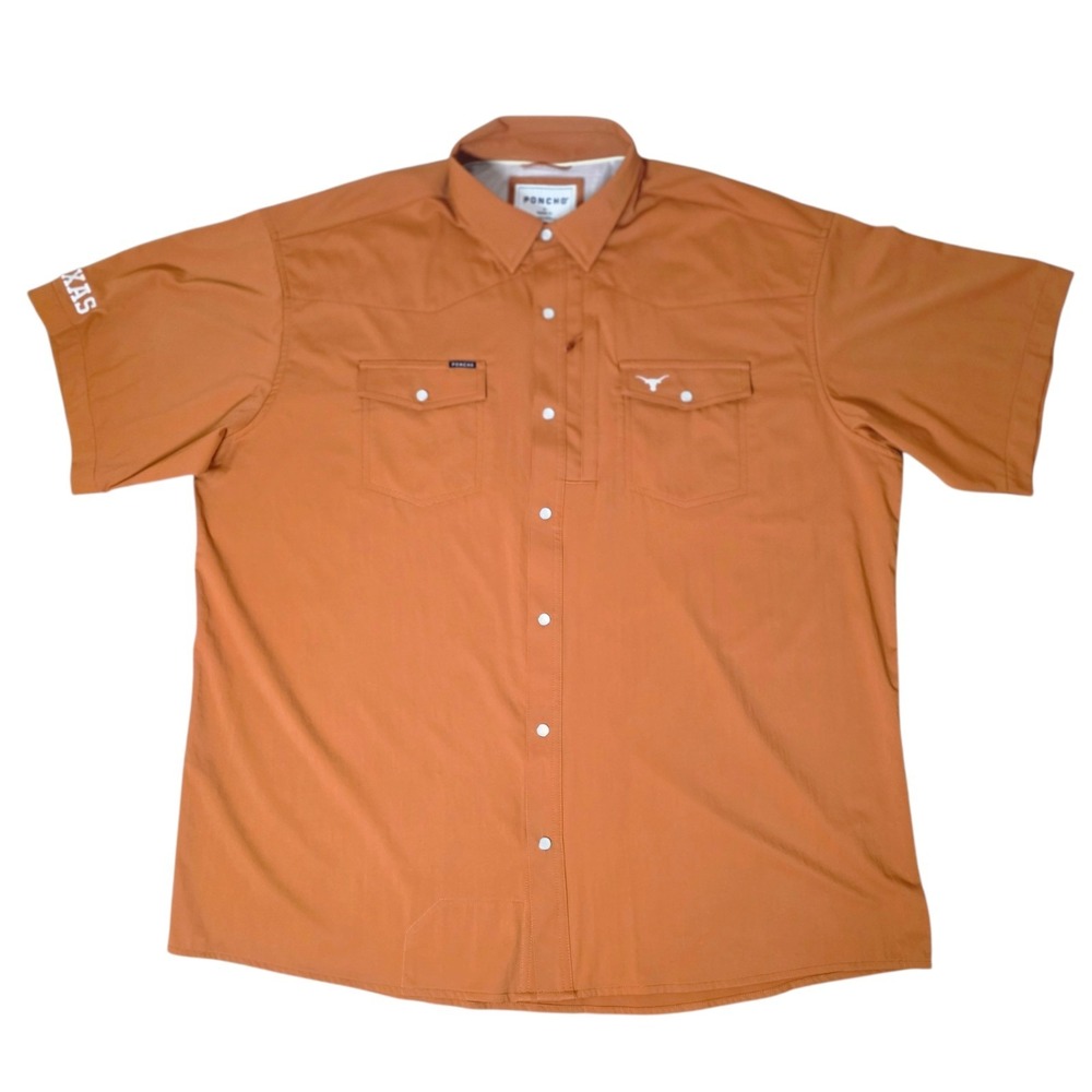 Poncho Mens XL Texas Longhorns UT Orange Pearl Snap Western Shirt